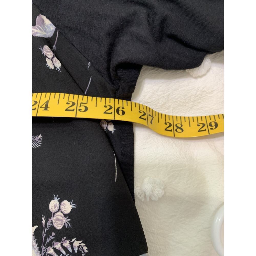 Rose & Olive 3X Black Floral Peasant Tunic Top Roll Tab Sleeve Lace Edging Boho - Picture 2 of 10